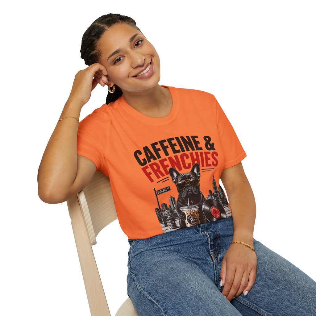 Unisex Softstyle French Bulldog Caffeine Fuel T-Shirt