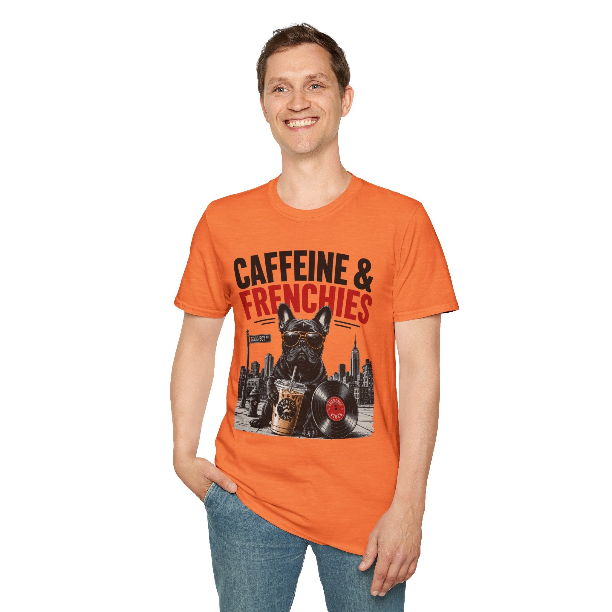 Unisex Softstyle French Bulldog Caffeine Fuel T-Shirt