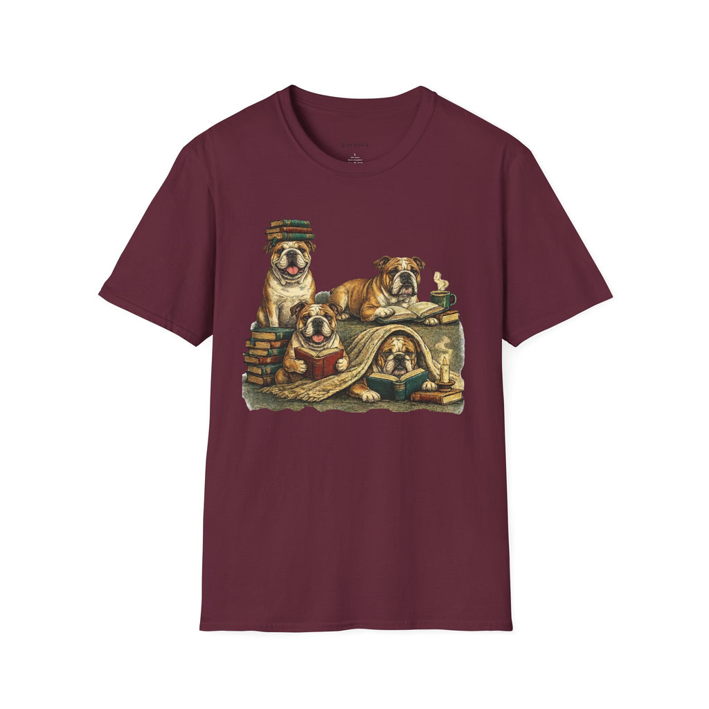 Copy of Copy of Copy of Unisex Softstyle Frenchi Library Four Dog T-Shirt