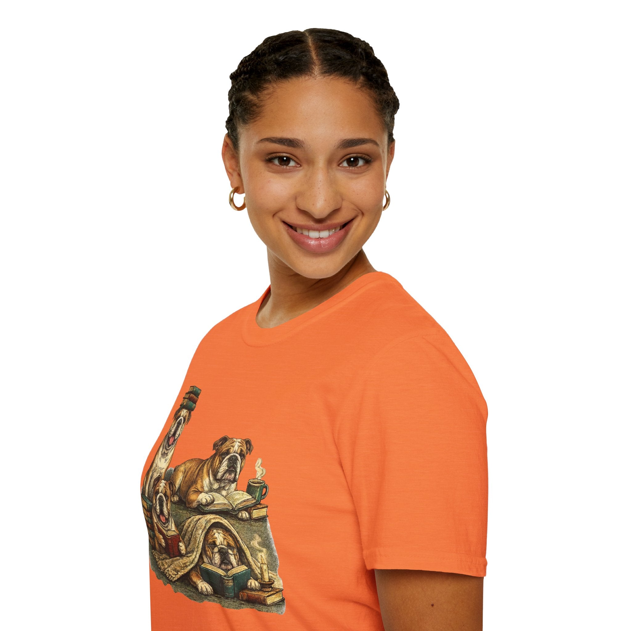 Copy of Copy of Copy of Unisex Softstyle Frenchi Library Four Dog T-Shirt