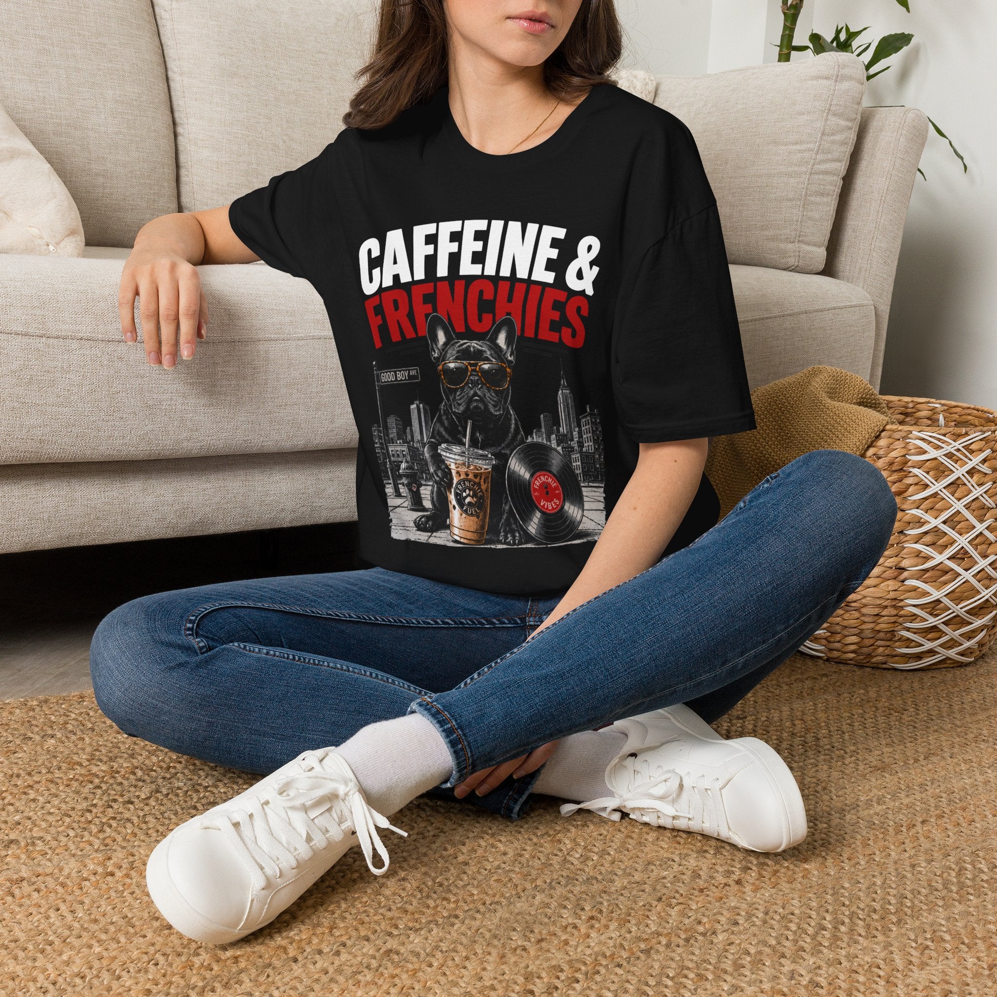Unisex Softstyle French Bulldog Caffeine Fuel T-Shirt