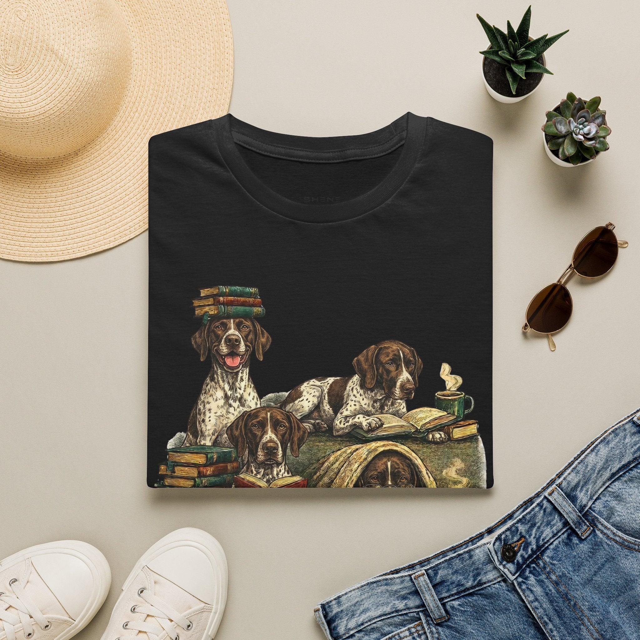 Copy of Copy of Copy of Copy of Unisex Softstyle r Pointer Library Four Dog T-Shirt