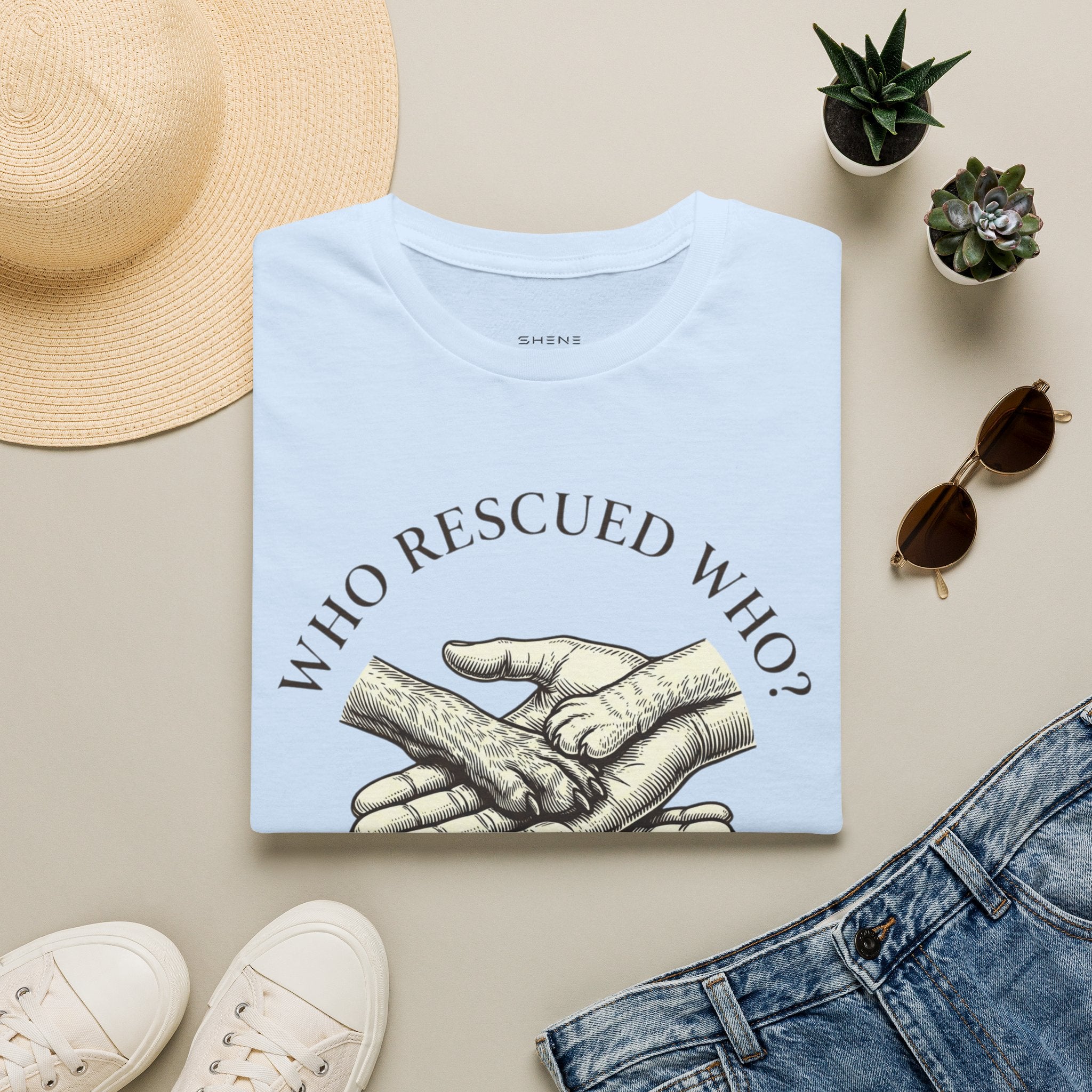 Copy of Copy of Unisex Softstyle Who Rescued Who T-Shirt